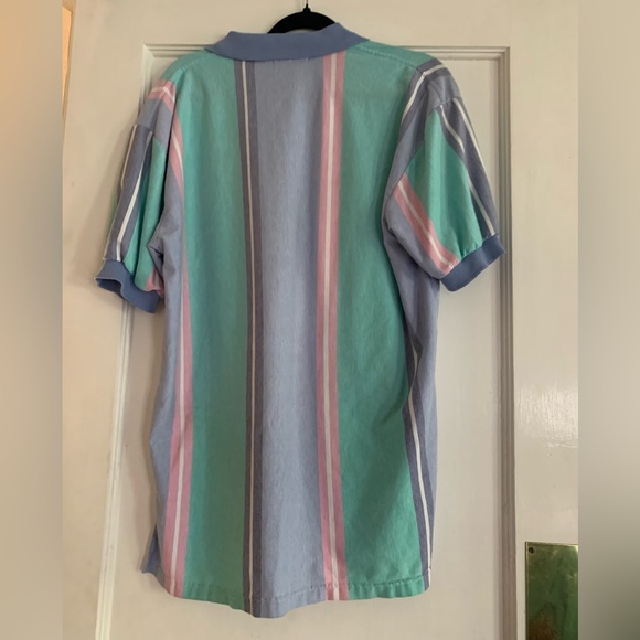 Vtg Knights Of The Round Table Polo Shirt M/M 40  Pastels Stripes Golf Grandpa - Picture 7 of 9